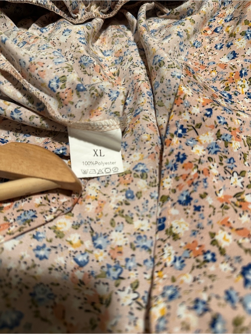 Smocked Floral Peach Tube Top Size XL - Picture 5 of 5